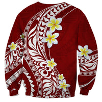 Hawaii Aloha Sweatshirt Plumeria Vintage - Crimson LT7 - Polynesian Pride