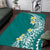 Hawaii Aloha Area Rug Plumeria Vintage - Teal LT7 Teal - Polynesian Pride