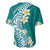 Hawaii Aloha Baseball Jersey Plumeria Vintage - Teal LT7 - Polynesian Pride