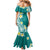 Hawaii Aloha Family Matching Mermaid Dress and Hawaiian Shirt Plumeria Vintage - Teal LT7 - Polynesian Pride