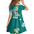 Hawaii Aloha Family Matching Off Shoulder Short Dress and Hawaiian Shirt Plumeria Vintage - Teal LT7 - Polynesian Pride