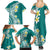 Hawaii Aloha Family Matching Summer Maxi Dress and Hawaiian Shirt Plumeria Vintage - Teal LT7 - Polynesian Pride