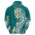 Hawaii Aloha Hoodie Plumeria Vintage - Teal LT7 - Polynesian Pride