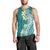 Hawaii Aloha Men Tank Top Plumeria Vintage - Teal LT7 - Polynesian Pride