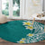 Hawaii Aloha Round Carpet Plumeria Vintage - Teal LT7 - Polynesian Pride