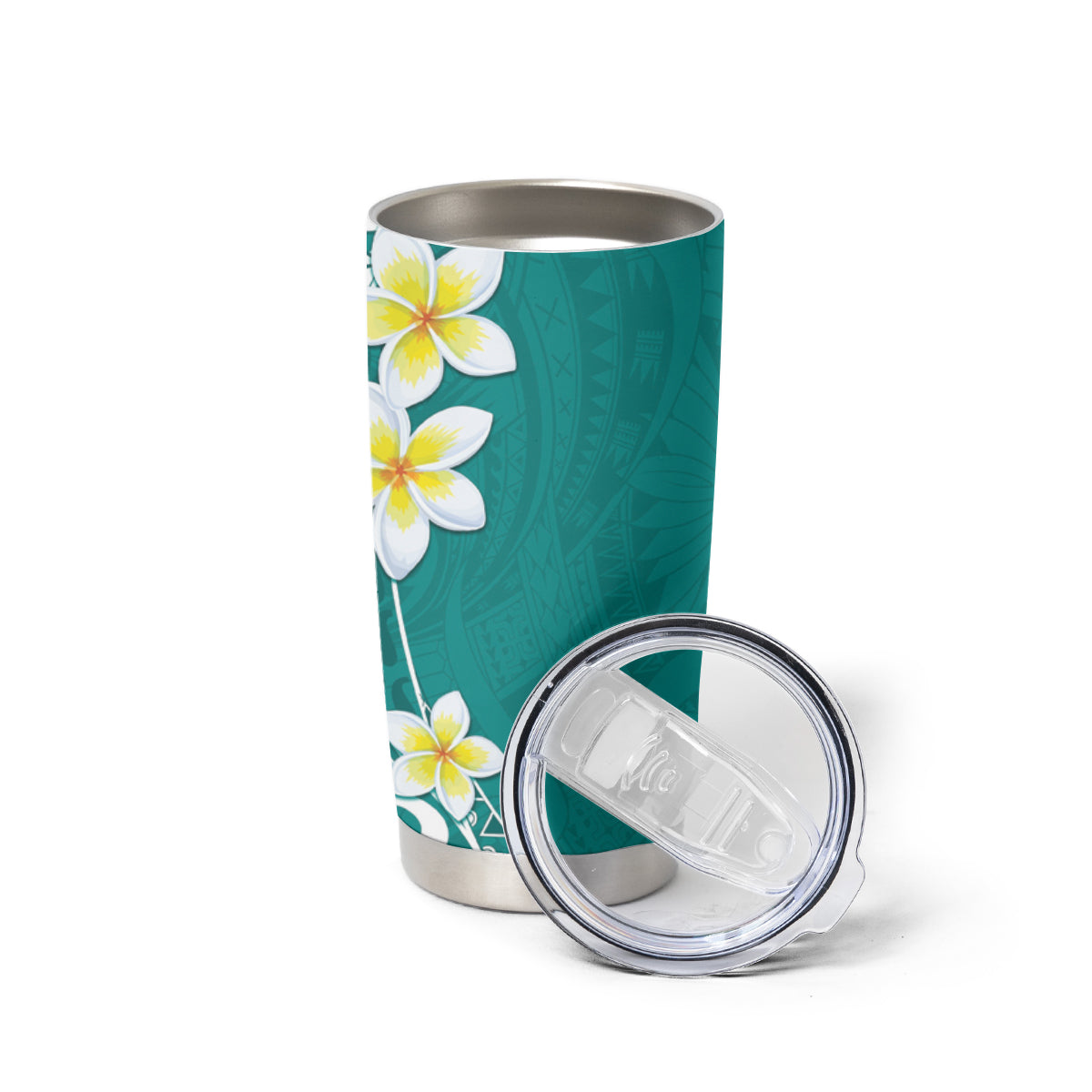 Hawaii Aloha Tumbler Cup Plumeria Vintage - Teal LT7 - Polynesian Pride