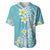 Hawaii Aloha Baseball Jersey Plumeria Vintage - Turquoise LT7 Turquoise - Polynesian Pride