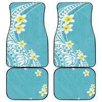 Hawaii Aloha Car Mats Plumeria Vintage - Turquoise LT7 Turquoise - Polynesian Pride