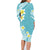 Hawaii Aloha Family Matching Long Sleeve Bodycon Dress and Hawaiian Shirt Plumeria Vintage - Turquoise LT7 - Polynesian Pride