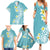 Hawaii Aloha Family Matching Summer Maxi Dress and Hawaiian Shirt Plumeria Vintage - Turquoise LT7 - Polynesian Pride