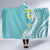 Hawaii Aloha Hooded Blanket Plumeria Vintage - Turquoise LT7 - Polynesian Pride