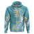 Hawaii Aloha Hoodie Plumeria Vintage - Turquoise LT7 Zip Hoodie Turquoise - Polynesian Pride