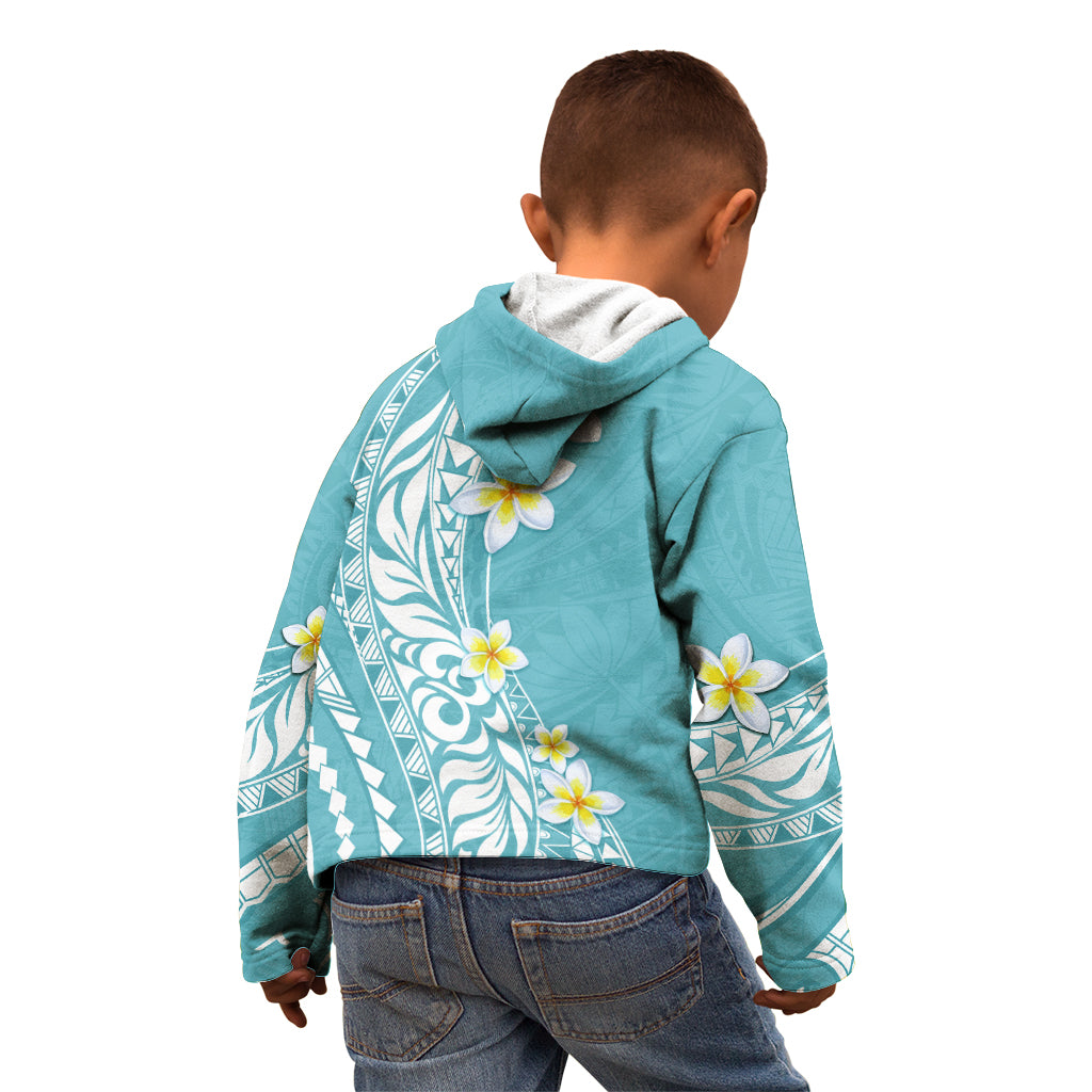 Hawaii Aloha Kid Hoodie Plumeria Vintage - Turquoise LT7 - Polynesian Pride