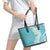 Hawaii Aloha Leather Tote Bag Plumeria Vintage - Turquoise LT7 - Polynesian Pride