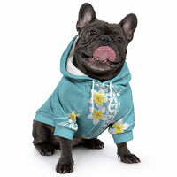 Hawaii Aloha Pet Hoodie Plumeria Vintage - Turquoise LT7 - Polynesian Pride
