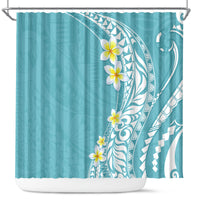 Hawaii Aloha Plumeria Vintage – Shower Curtain – Turquoise LT7 Turquoise - Polynesian Pride