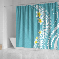 Hawaii Aloha Plumeria Vintage – Shower Curtain – Turquoise LT7 - Polynesian Pride