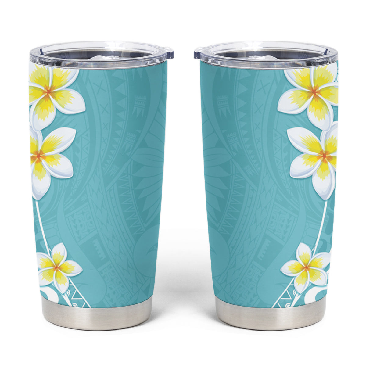 Hawaii Aloha Tumbler Cup Plumeria Vintage - Turquoise LT7 Turquoise - Polynesian Pride