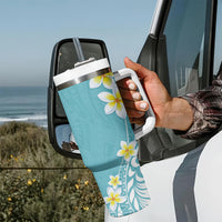 Hawaii Aloha Tumbler With Handle Plumeria Vintage - Turquoise LT7 - Polynesian Pride