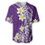 Hawaii Aloha Baseball Jersey Plumeria Vintage - Violet LT7 Violet - Polynesian Pride