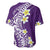 Hawaii Aloha Baseball Jersey Plumeria Vintage - Violet LT7 - Polynesian Pride