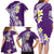 Hawaii Aloha Family Matching Long Sleeve Bodycon Dress and Hawaiian Shirt Plumeria Vintage - Violet LT7 - Polynesian Pride