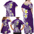 Hawaii Aloha Family Matching Off Shoulder Maxi Dress and Hawaiian Shirt Plumeria Vintage - Violet LT7 - Polynesian Pride