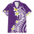 Hawaii Aloha Family Matching Off Shoulder Maxi Dress and Hawaiian Shirt Plumeria Vintage - Violet LT7 Dad's Shirt - Short Sleeve Violet - Polynesian Pride