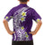 Hawaii Aloha Family Matching Off Shoulder Short Dress and Hawaiian Shirt Plumeria Vintage - Violet LT7 - Polynesian Pride