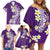 Hawaii Aloha Family Matching Off Shoulder Short Dress and Hawaiian Shirt Plumeria Vintage - Violet LT7 - Polynesian Pride