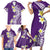 Hawaii Aloha Family Matching Short Sleeve Bodycon Dress and Hawaiian Shirt Plumeria Vintage - Violet LT7 - Polynesian Pride