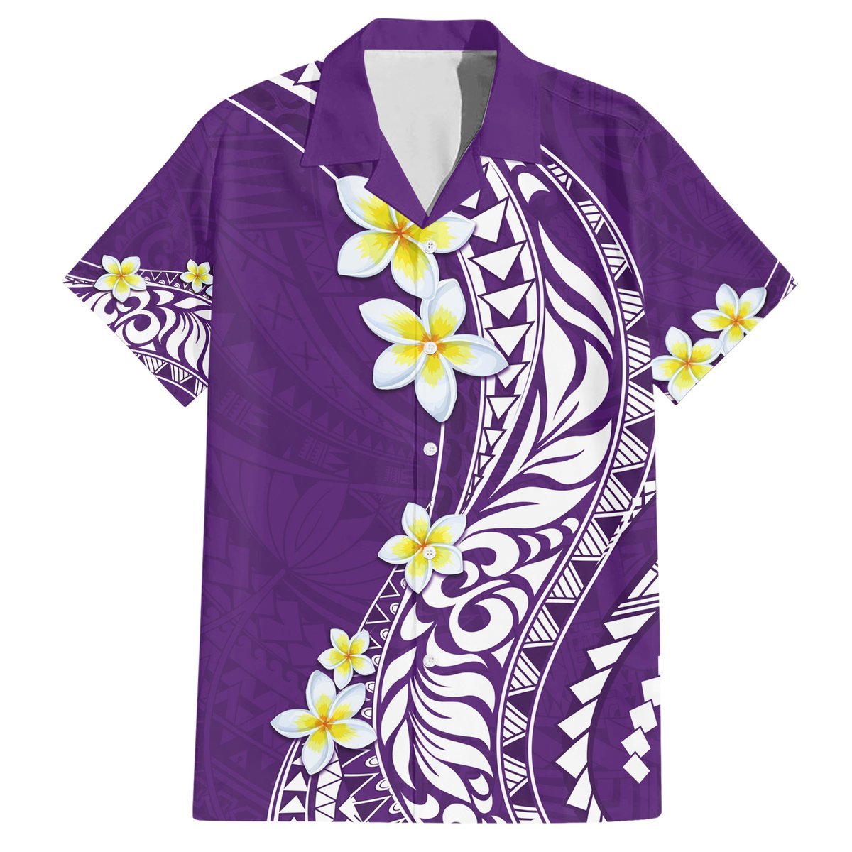 Hawaii Aloha Hawaiian Shirt Plumeria Vintage - Violet LT7 Violet - Polynesian Pride