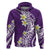 Hawaii Aloha Hoodie Plumeria Vintage - Violet LT7 Pullover Hoodie Violet - Polynesian Pride