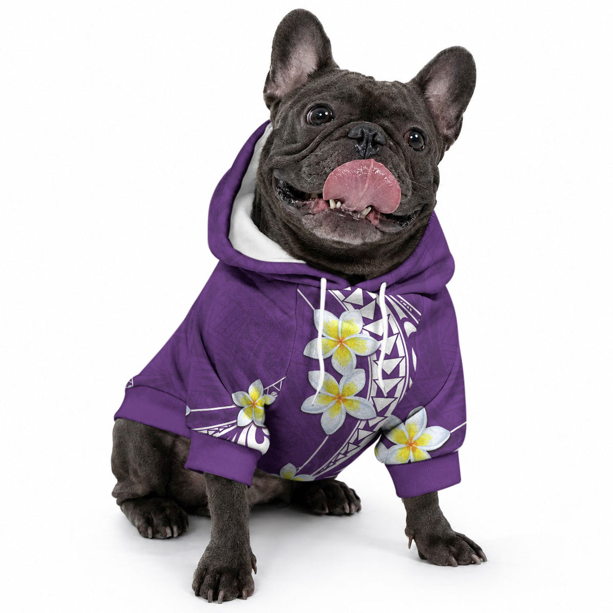 Hawaii Aloha Pet Hoodie Plumeria Vintage - Violet LT7 - Polynesian Pride