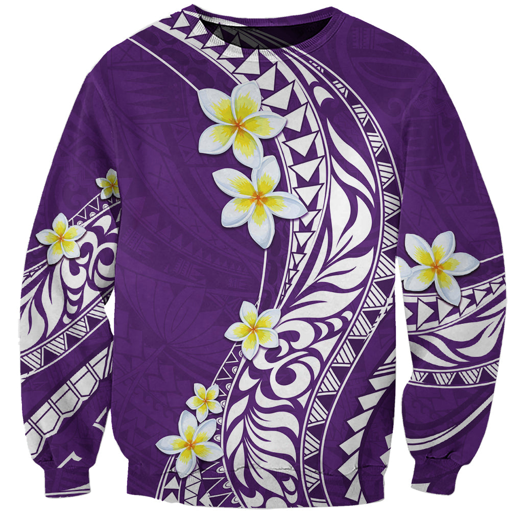 Hawaii Aloha Sweatshirt Plumeria Vintage - Violet LT7 Unisex Violet - Polynesian Pride