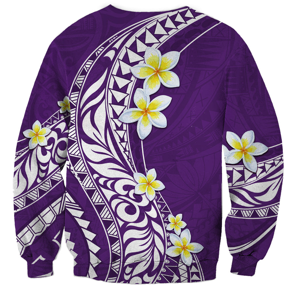 Hawaii Aloha Sweatshirt Plumeria Vintage - Violet LT7 - Polynesian Pride