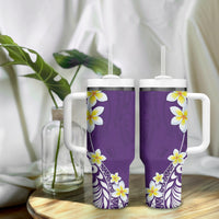 Hawaii Aloha Tumbler With Handle Plumeria Vintage - Violet LT7 - Polynesian Pride