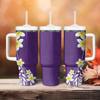 Hawaii Aloha Tumbler With Handle Plumeria Vintage - Violet LT7 - Polynesian Pride