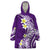 Hawaii Aloha Wearable Blanket Hoodie Plumeria Vintage - Violet LT7 One Size Violet - Polynesian Pride