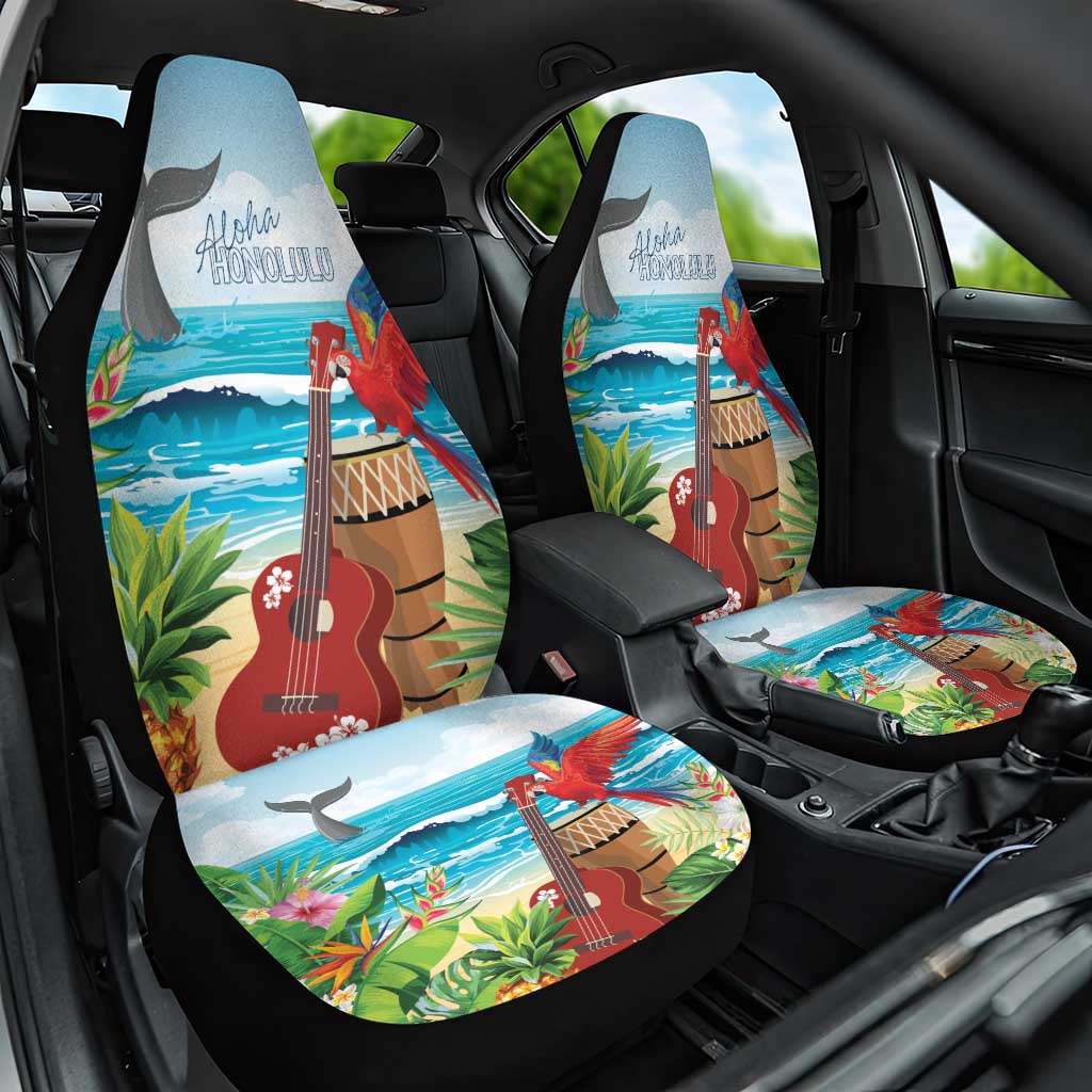 Aloha Honolulu Festival Car Seat Cover Ukulele By The Shore LT7 One Size Art - Polynesian Pride