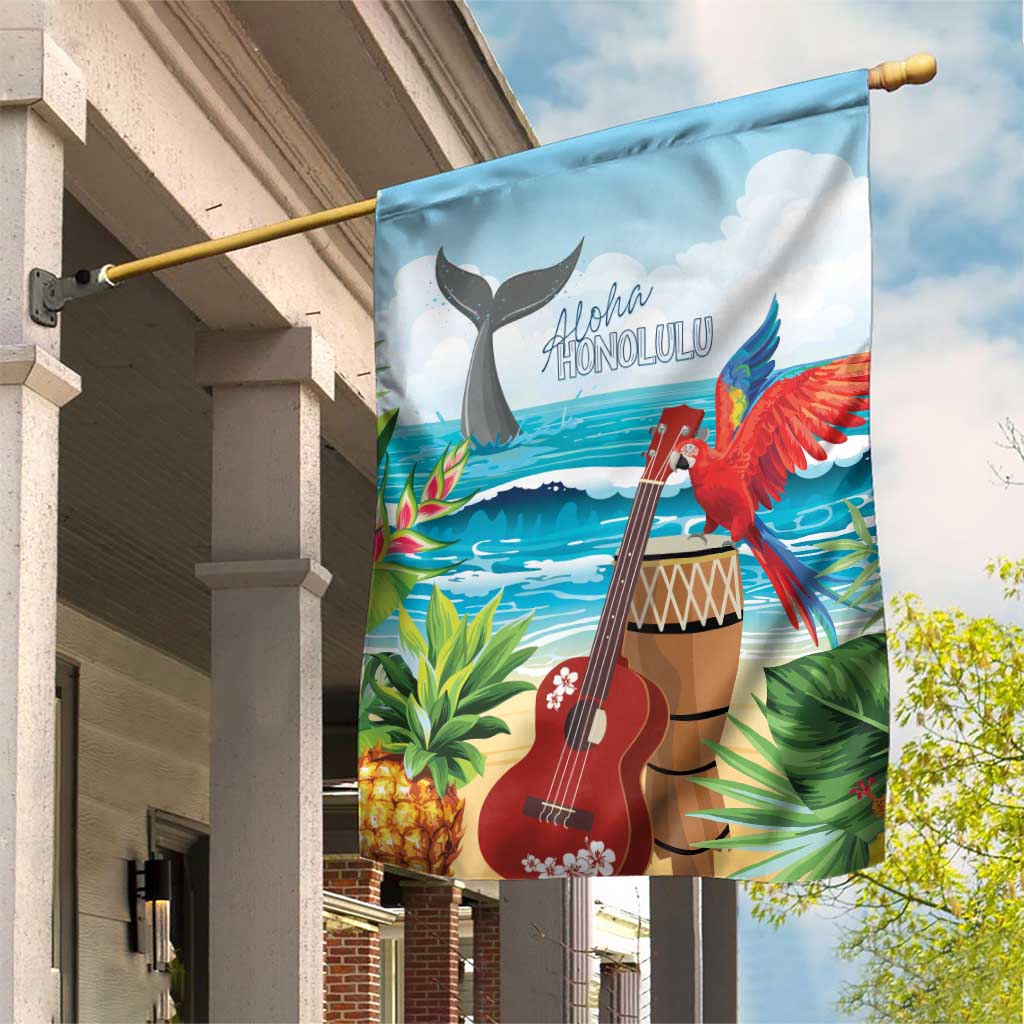 Aloha Honolulu Festival Garden Flag Ukulele By The Shore LT7 House Flag Art - Polynesian Pride