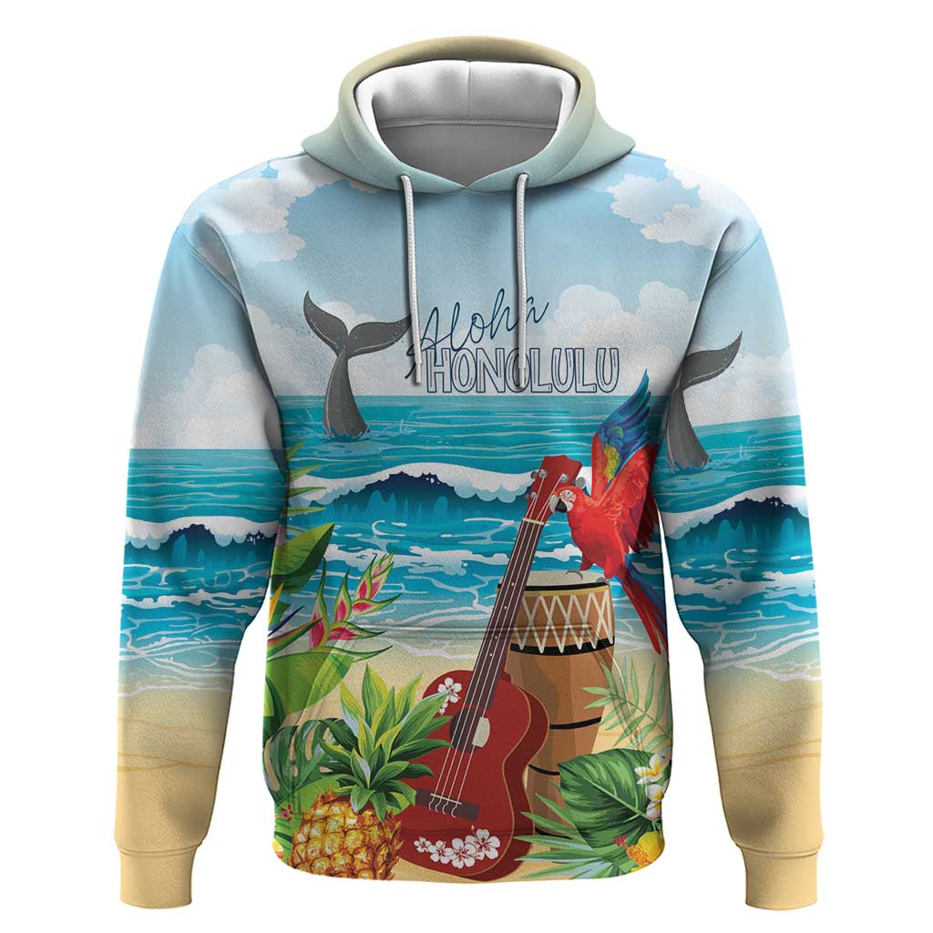 Aloha Honolulu Festival Hoodie Ukulele By The Shore LT7 Pullover Hoodie Art - Polynesian Pride