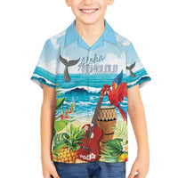 Aloha Honolulu Festival Kid Hawaiian Shirt Ukulele By The Shore LT7 Kid Art - Polynesian Pride