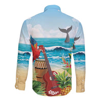 Aloha Honolulu Festival Long Sleeve Button Shirt Ukulele By The Shore LT7 - Polynesian Pride