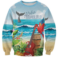 Aloha Honolulu Festival Sweatshirt Ukulele By The Shore LT7 Unisex Art - Polynesian Pride