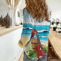 Aloha Honolulu Festival Women Casual Shirt Ukulele By The Shore LT7 - Polynesian Pride
