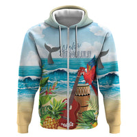 Aloha Honolulu Festival Zip Hoodie Ukulele By The Shore LT7 Zip Hoodie Art - Polynesian Pride