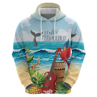 Aloha Honolulu Festival Zip Hoodie Ukulele By The Shore LT7 - Polynesian Pride