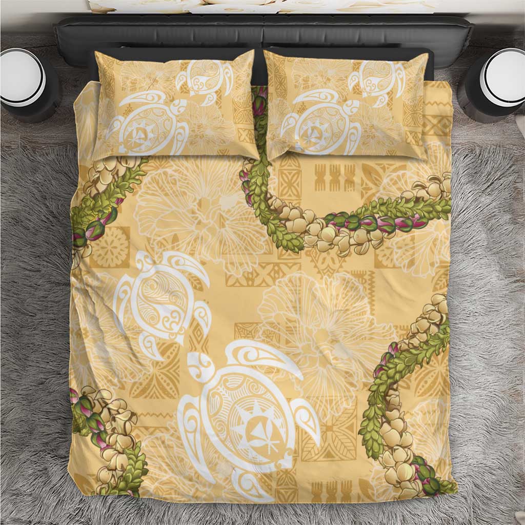 Aloha Honolulu Festival Bedding Set Hawaii Kapa Mix Flowers Lei LT7 Yellow - Polynesian Pride