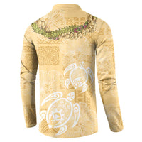 Aloha Honolulu Festival Button Sweatshirt Hawaii Kapa Mix Flowers Lei LT7 - Polynesian Pride